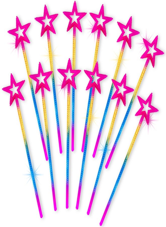 آرت كريتيفيتي عصي سحرية على شكل نجمة من ArtCreativity، مقاس 13 بوصة، بألوان قوس قزح - مجموعة من 12 عصا - عصا سحرية على شكل أميرة - عصا سحرية على شكل جنية مرصعة بالخرز للأطفال - هدايا أميرات للبنات - هدايا حفلات أعياد ميلاد لطيفة ودعائم تنكرية للأعمار من 3 سنوات فما فوق - Image 1