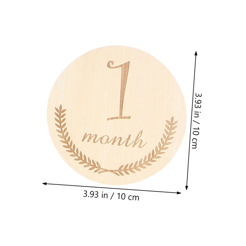 Wooden Newborn Photography Props 12Pcs Milestone Cards For Monthly Growth Record Baby Shower - Image 3