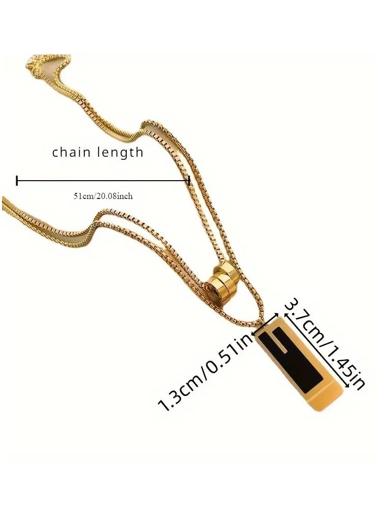 Home Clearance Sale Fashionable Titanium Steel Necklace With A Double-layered Sweater Chain, Adding A Touch Of Sophistication To Your Outfit. The New Versatile Pendant Accessory. - Image 3