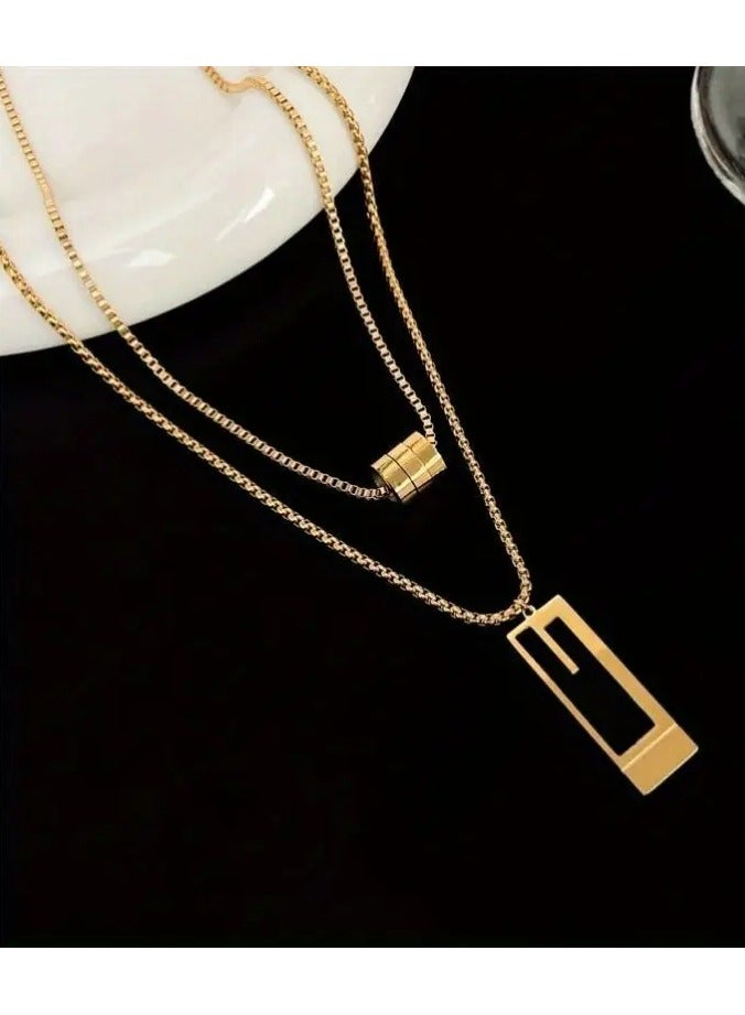 Home Clearance Sale Fashionable Titanium Steel Necklace With A Double-layered Sweater Chain, Adding A Touch Of Sophistication To Your Outfit. The New Versatile Pendant Accessory. - Image 5