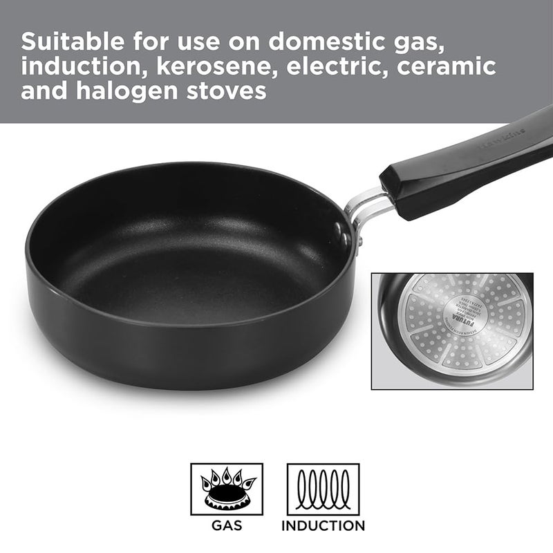 Hawkins Futura 16 cm Frying Pan, Non Stick Fry Pan, Induction Omelette Pan, Small Frying Pan, Black (INF16) - Image 2