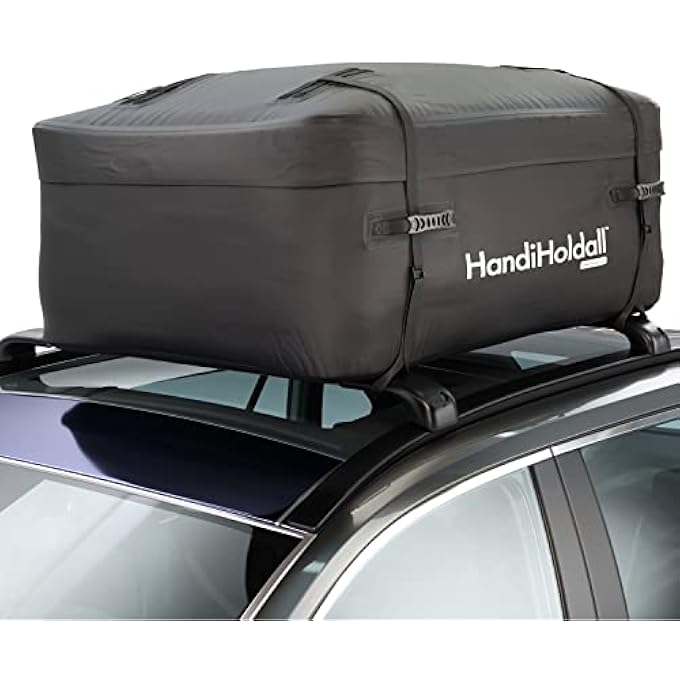 rayihni HandiHoldall XL 400L Waterproof Roof Bag / Top Box (Black) Cargo Carrier with Foldable Solid Base - Image 2