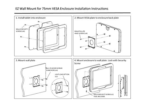 TABcare Anti-Theft Low Profile Light Duty VESA 75mm Metal Wall Mount Kit - Image 3