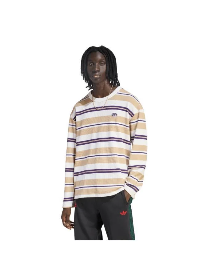 90s ALTERNATIVE SPORT LONG SLEEVE STRIPE WAFFLE T-Shirt