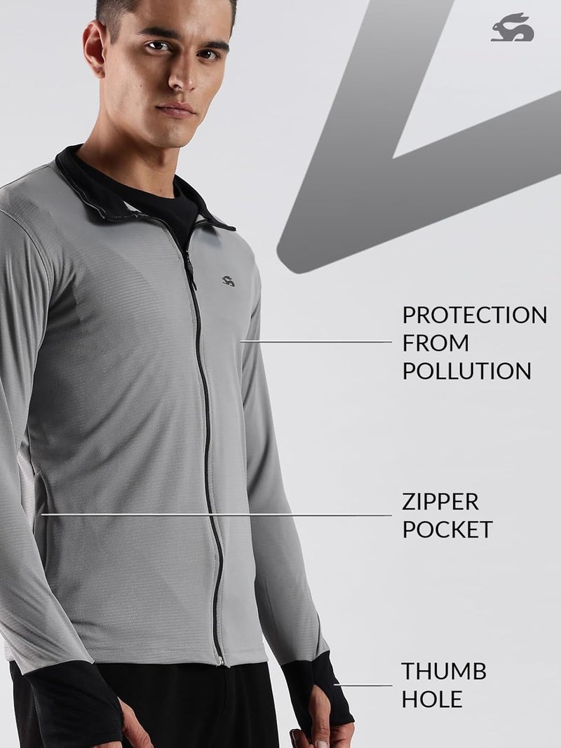 ADRO Men's Sunscreen Jacket with UPF 50+ Protection for Running and Biking - Lightweight and Breathable - Image 3
