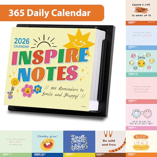 Tersus Daily Calendar 2026 - Inspirational Daily Desk Calendar 2026, 6'' x 5'', Jan. 2026 - Dec. 2026 With 365 Inspirational Quotes Page a Day, Happy Notes for Everday, Flip Desk Decor, Great Gift Choice - Image 4