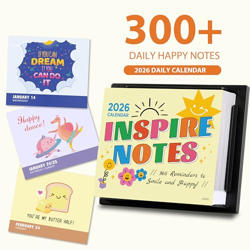 Tersus Daily Calendar 2026 - Inspirational Daily Desk Calendar 2026, 6'' x 5'', Jan. 2026 - Dec. 2026 With 365 Inspirational Quotes Page a Day, Happy Notes for Everday, Flip Desk Decor, Great Gift Choice - Image 2