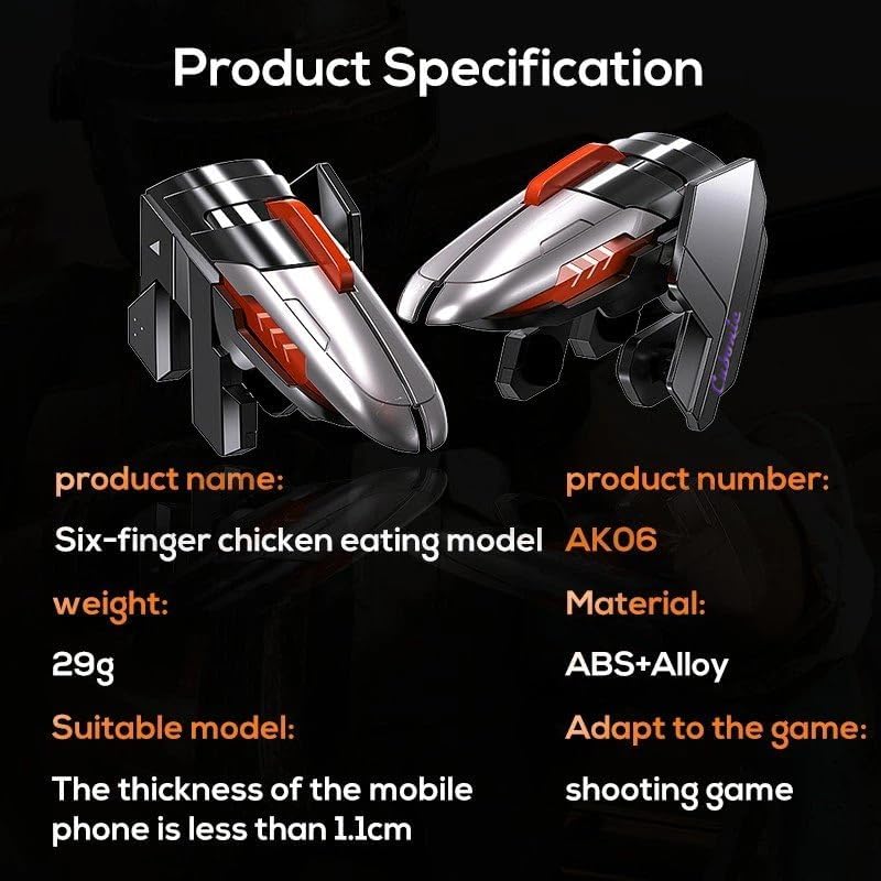 Cubonic جهاز تحكم كهربائي X Memo AK06 للعبة PUBG [زوج واحد] نسخة جديدة لجهاز التحكم في الألعاب للهواتف الذكية، سمك كبير، حساسية عالية في التصويب وإطلاق النار، مشغلات PUBG لنظامي iOS/Android - أسود - Image 2