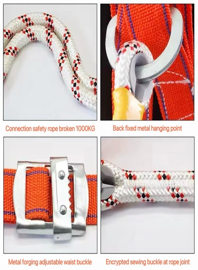 Oligitdi Full Body Safety Harness with Lanyard, Industrial Fall Protection Equipment Nylon Full Body Scaffolding Hook Safety Belt Harness - Image 2