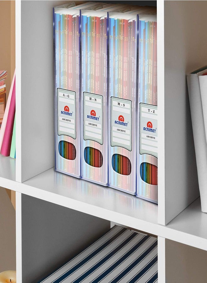 Acrimet Magazine File Holder Bin Storage, Vertical Rack for Documents, Folders and Mail, Durable Plastic Desk Organizer for Office & Home (Clear Crystal) (2 Pack) - Image 5