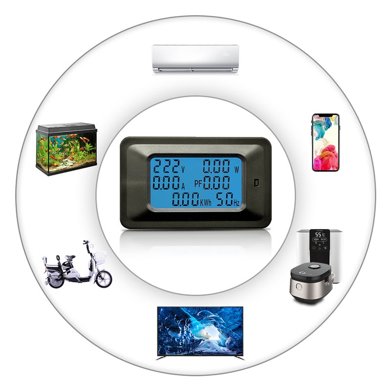 20A مقياس جهد رقمي مقياس طاقة LCD مقياس كسر طاقة وتردد طاقة 5 كيلو واط مقياس جهد مقياس تيار مقياس وات تيار أمبير جهاز اختبار وكشف ومؤشر - Image 4