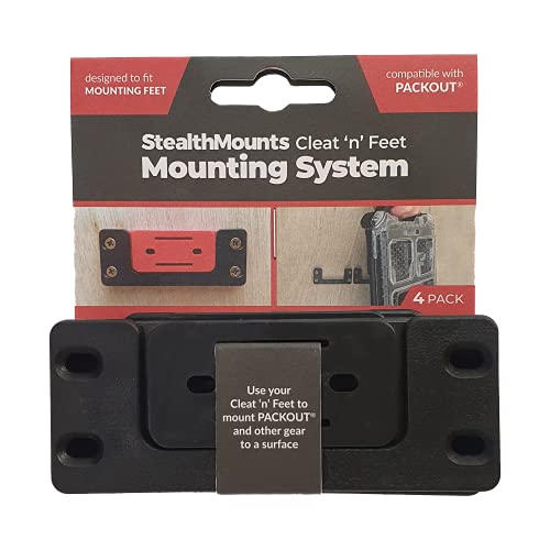 StealthMounts Cleat 'n' Feet Mounting System (4 Pack) | Tool Box Storage System | Mount Anywhere | Compatible with Milwaukee Packout - Image 1