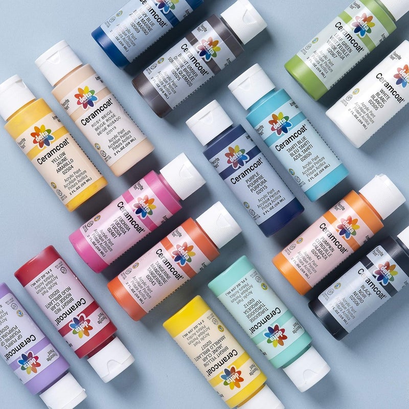 Delta Creative PROMOADA3 16 Color Ceramcoat Acrylic Paint Set, Colors may vary, 2 Fl Oz (Pack of 16) - Image 2