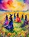 Springboks Witches Gathering 500 Piece Puzzle for Adults is a Watercolor Image of Witches Gathering in a Blossoming Field - Image 2