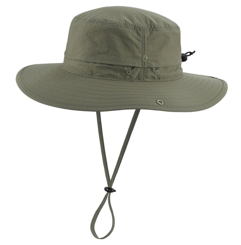 Connectyle Sun Hat for Men UV Protection Safari Hat for Fishing Hiking Gardening Breathable Cowboy Hat UPF50 Light Army Green - Image 2