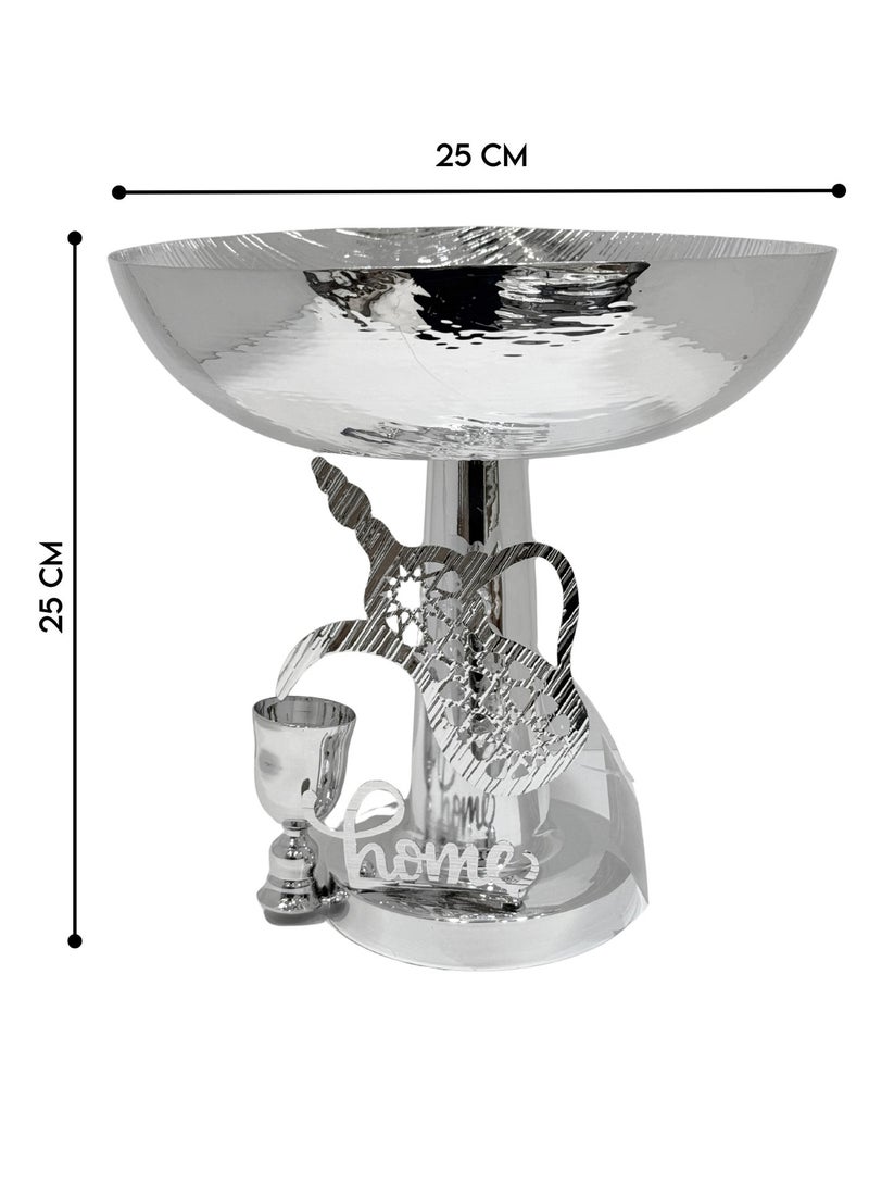 القناص شيالة حلاوة ومعجنات فضي راقي حجم وسط مع قاعدة بديكور حصري  جودة عالية - Image 4