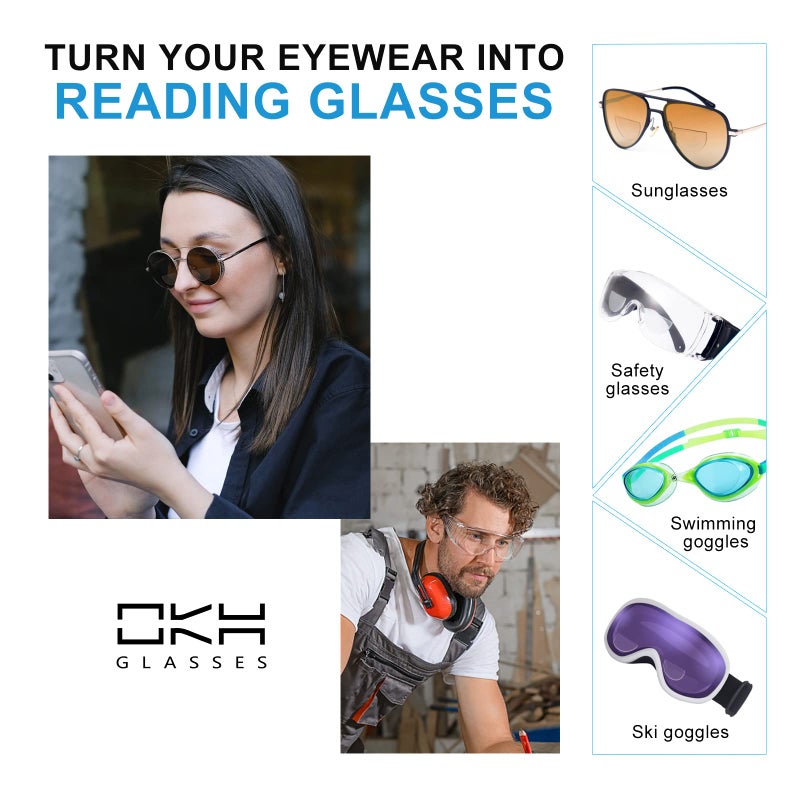 OKH 3 عبوات العصيات على أكواب القراءة 3.0 العدسات الثنائية التكبير اللاصقة للنظارات الشمسية السلامة لا مطلوب ماء - Image 2