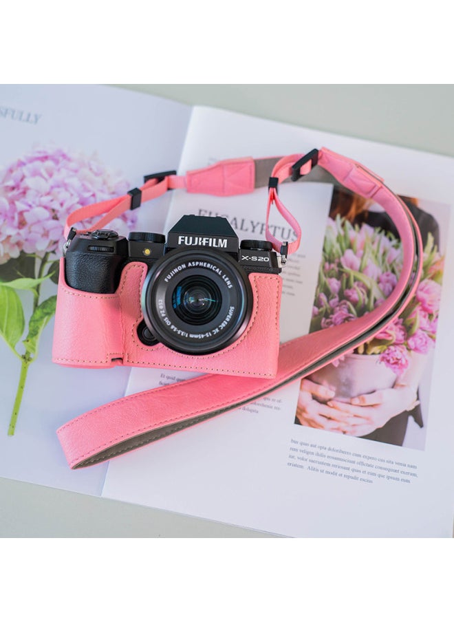 حافظة واقية Fuji XS20 حقيبة كاميرا XS10 XT30 حافظة جلدية من الجيل الثاني XH2S حقيبة قاعدة XT5X100VI ملحقات - اللون: X100v حافظة واقية خضراء + حزام كتف PU أخضر