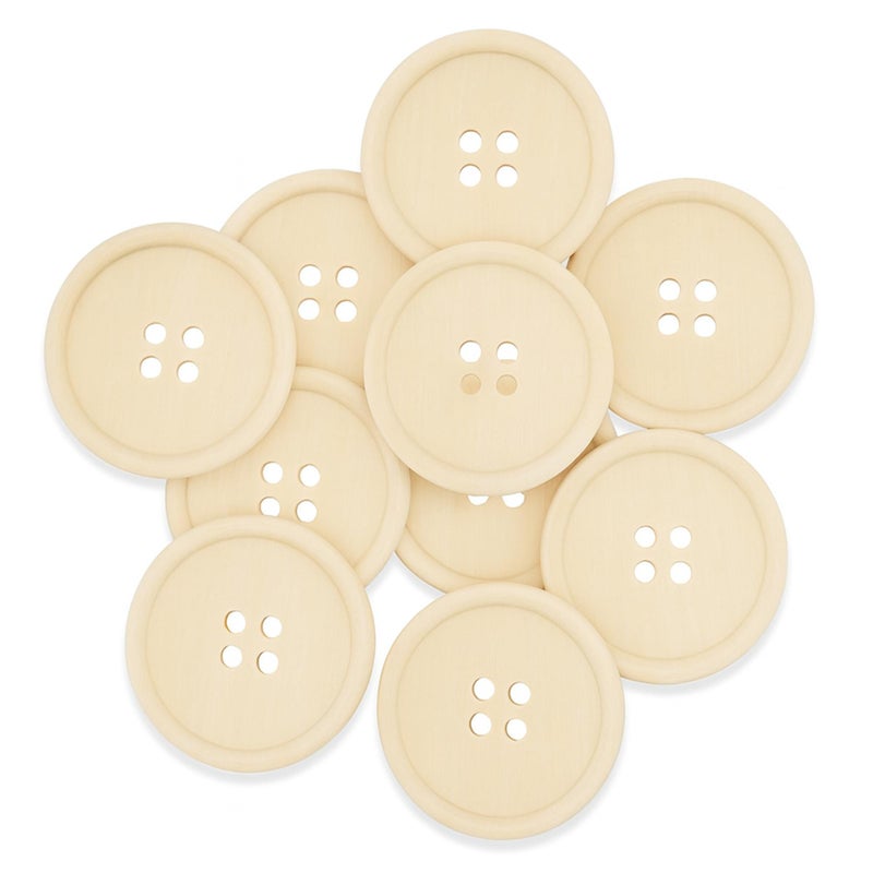 Mandala Crafts Giant Wooden Buttons for Sewing 20 Assorted 2 Inches Clear Coated Natural Wood Sewing Buttons in Bulk for Crafts Decorative Projects and DIY Embellishments - Image 3