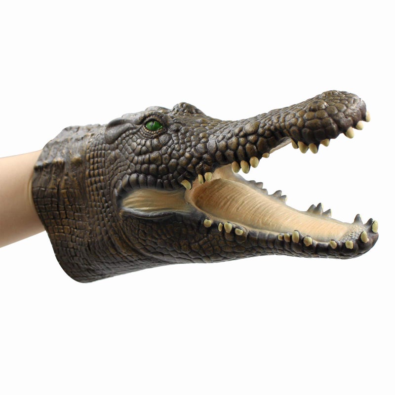 Yolococa Alligator Puppet Crocodile Head Puppets Realistic Soft Latex Rubber Animal Glove Hand Puppet for Kids - Image 1