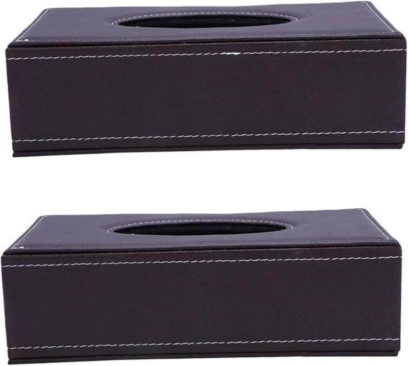 غطاء محمول لصندوق المناديل الجلدية للسيارة والمنزل والفندق مستطيل الشكل - Image 2