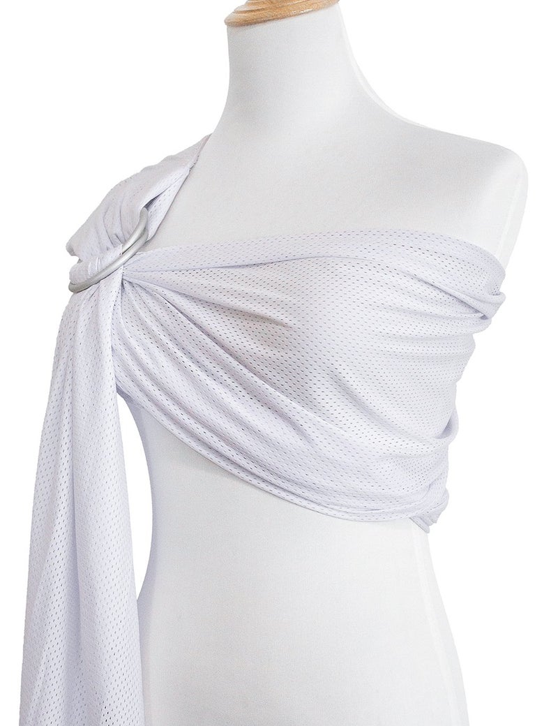 Vlokup Baby Water Ring Sling Carrier | Lightweight Breathable Mesh Baby Wrap for Infant, Newborn, Kids and Toddlers | Perfect for Summer, Swimming, Pool, Beach | Great for Dad Too White - Image 3