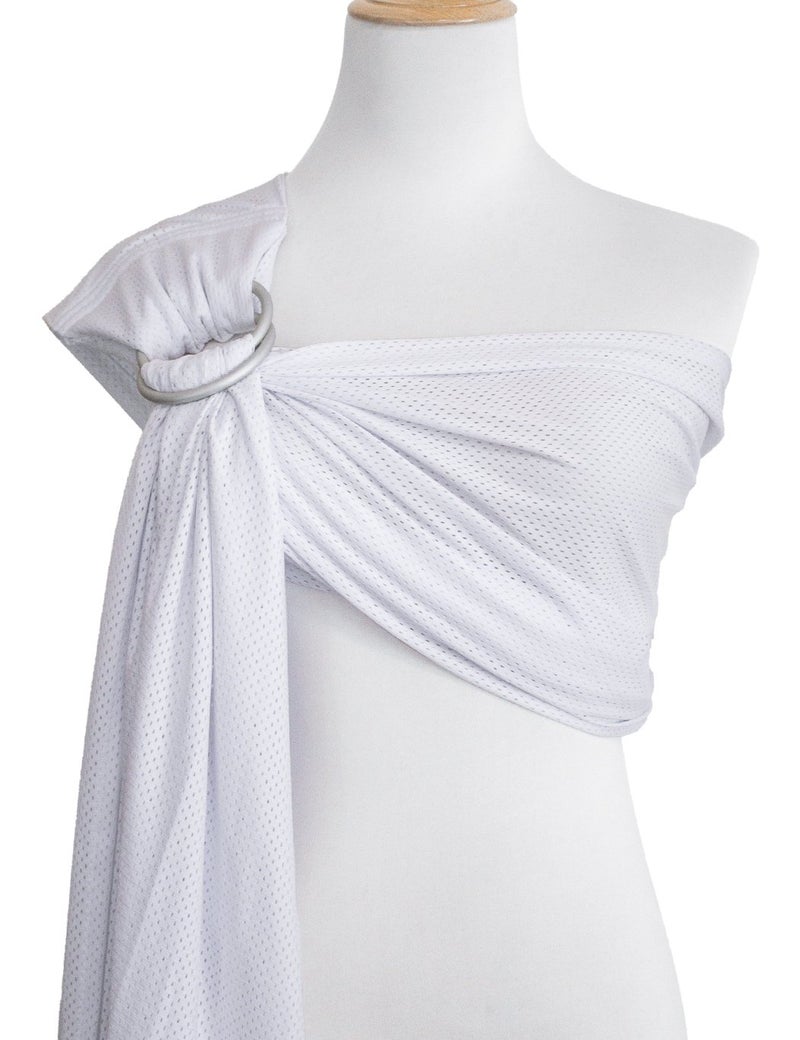 Vlokup Baby Water Ring Sling Carrier | Lightweight Breathable Mesh Baby Wrap for Infant, Newborn, Kids and Toddlers | Perfect for Summer, Swimming, Pool, Beach | Great for Dad Too White - Image 1