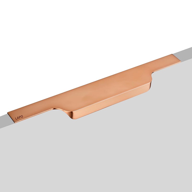 LAPO 5 Pack Exclusive 12 Inch Aluminum Kitchen Profile Handle Drawer Handle for Kitchen Cabinet Profile Handle Wardrobe Pull Handle for Home Hotel Office Rose Gold Finish Pack of 5 P002 - Image 1