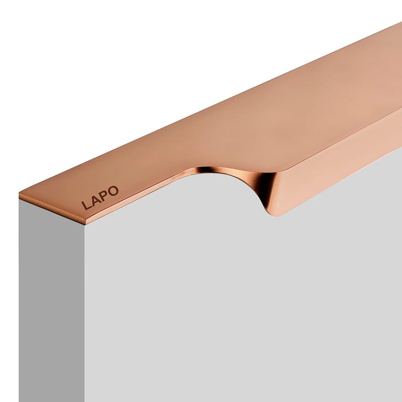 LAPO 5 Pack Exclusive 12 Inch Aluminum Kitchen Profile Handle Drawer Handle for Kitchen Cabinet Profile Handle Wardrobe Pull Handle for Home Hotel Office Rose Gold Finish Pack of 5 P002 - Image 2
