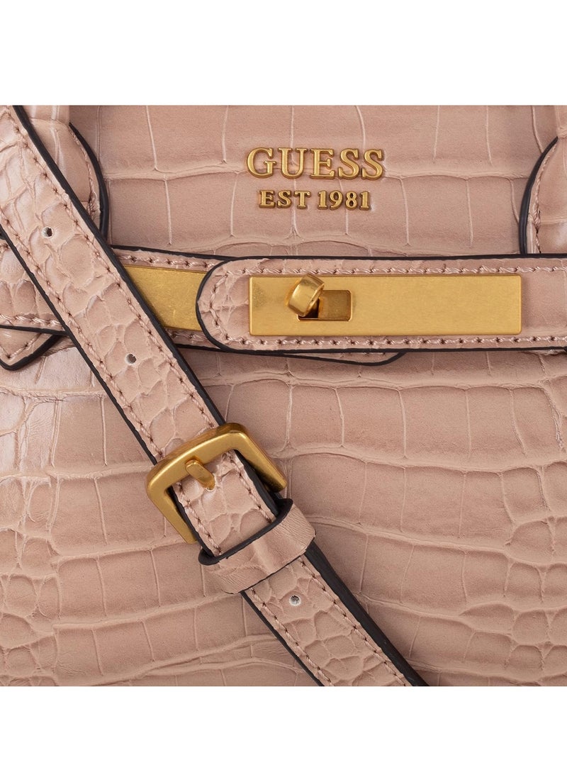 GUESS - GUESS Enisa Mini Satchel, Camel - Image 1