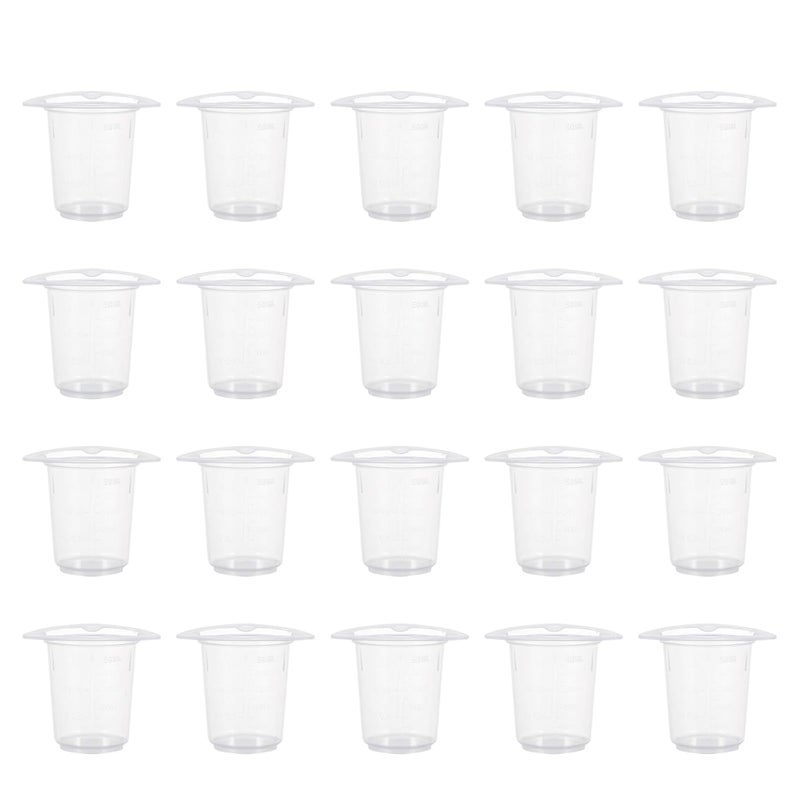 PATKAW 20pcs 50ml Plastic Graduated Beakers Set Without Handle, Laboratory Measuring Cups for Scientific Experiments and Mixing, Plastic Measuring Tools for Lab Use - Image 1