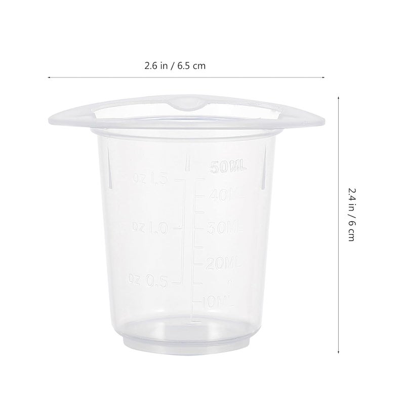 PATKAW 20pcs 50ml Plastic Graduated Beakers Set Without Handle, Laboratory Measuring Cups for Scientific Experiments and Mixing, Plastic Measuring Tools for Lab Use - Image 2
