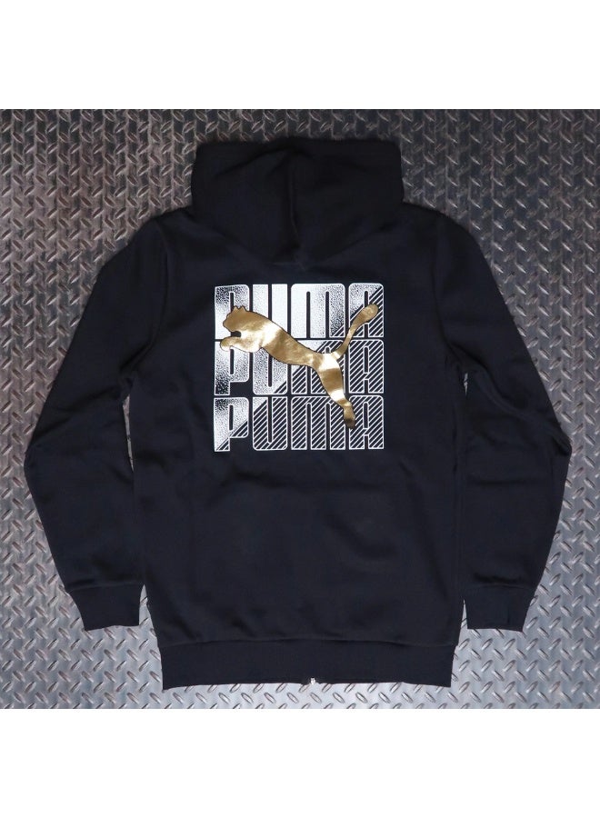 PUMA Ess+ Logo Lab Holiday Full-Zip Hoodie Fl - Image 2