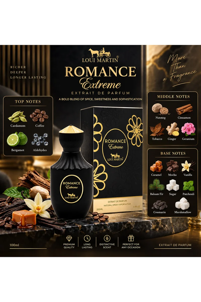 Loui Martin Romance Extreme Extrait de Parfum 100ml – Rich Spicy & Gourmand Fragrance