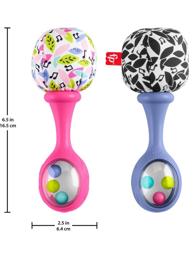 فيشر برايس ألعاب الأطفال حديثي الولادة من Fisher-Price Rattle 'n Rock Maracas، 2 آلة موسيقية ناعمة للعب التنموي للأطفال بعمر 3 أشهر فما فوق، باللونين الوردي والأرجواني  - Image 3