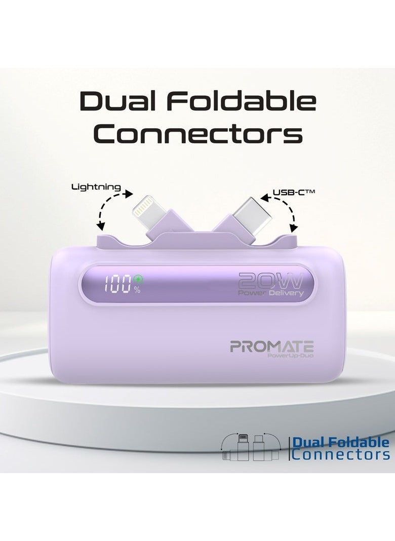 Promats Promate Ultra-Compact Fast Charging Power Bank with Dual foldable USB-C™ & Lightning Connectors  - Image 2