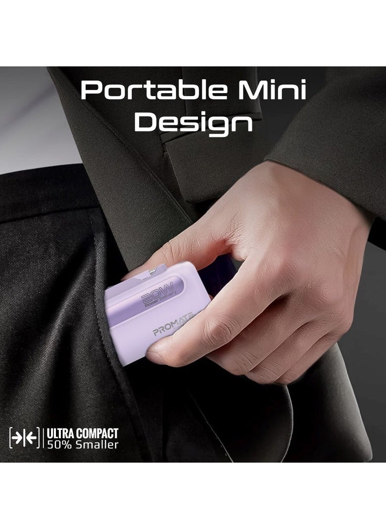 Promats Promate Ultra-Compact Fast Charging Power Bank with Dual foldable USB-C™ & Lightning Connectors  - Image 5
