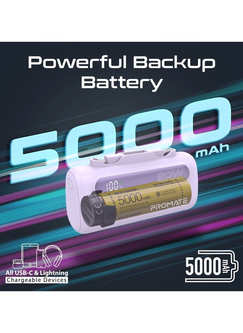 Promats Promate Ultra-Compact Fast Charging Power Bank with Dual foldable USB-C™ & Lightning Connectors  - Image 3
