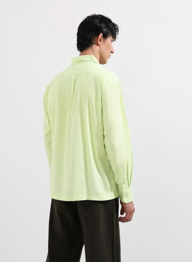 شركة المرآب الهندية Men Relaxed Fit Solid Cutaway Collar Full Sleeves Shirt