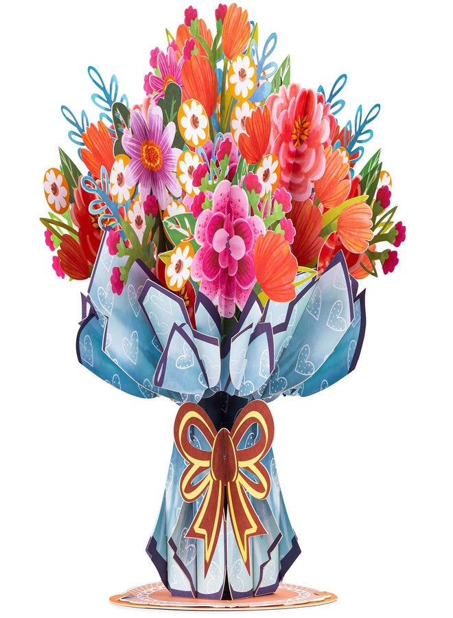 Paper Love HugePop Pop Up Mother's Day Card, 3D Vibrance Bouquet, With Detachable Paper Flower Bouquet, Gift for Mothers Day, Birthday, Graduation, Get Well, Thank You, All Occasion - Jumbo 10" x 14" Cover - Image 1