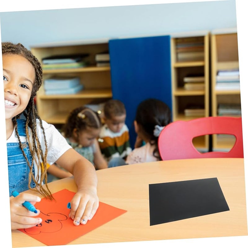 ورق مقوى أسود سميك 100 ورقة ورق رسم ثقيل لبطاقات التهنئة والحرف اليدوية والرسم DIY - Image 5