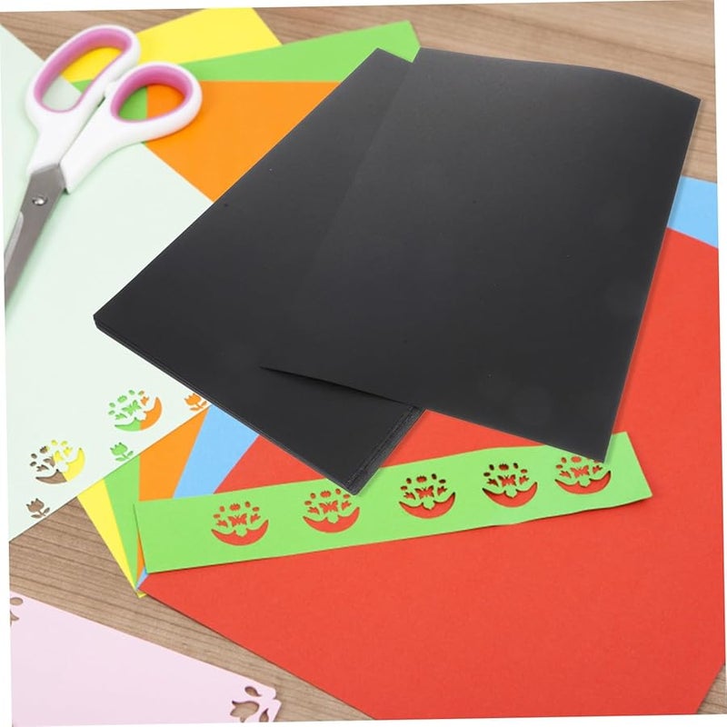 ورق مقوى أسود سميك 100 ورقة ورق رسم ثقيل لبطاقات التهنئة والحرف اليدوية والرسم DIY - Image 4