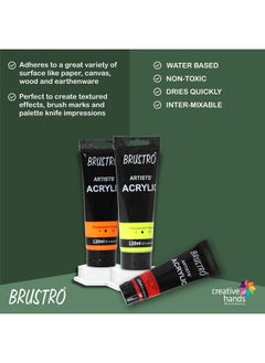 BRUSTRO Artists Acrylic Paint |120ml, 30 Shades (Complete Colour Range)| Ideal for Paper, Canvas, Water-based, Non-toxic, Inter-mixable, Perfect for Artists, Crafters, Students and Professionals - pzsku/Z1CB77CA947932522B0D6Z/45/_/1740118136/7b5f02e8-6d8c-46ee-a60f-46de7500cc1b