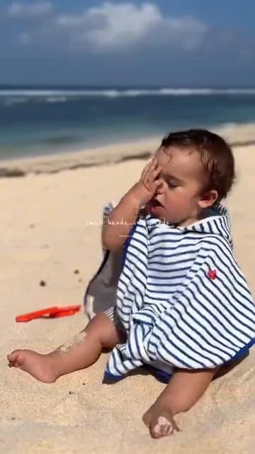 myko kids Blue Mykonos Beach Poncho