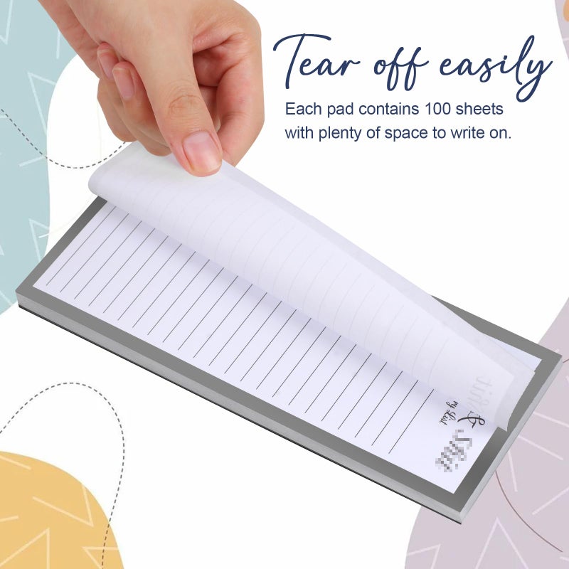 Utron 2 Pack Magnetic Notepads for Refrigerator, 100 Pages/Book Grocery List Magnet Pad for Fridge, Design Magnetic Grocery List Pad for Fridge, Grocery List Notepad, to-Do Memos, List(8 x 20.3cm) - Image 4