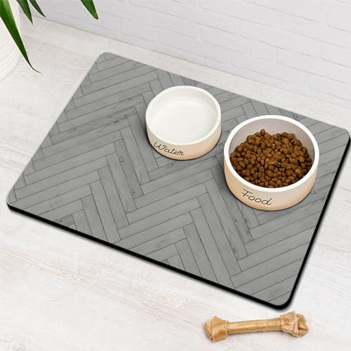 Ayiashiab Dog Food Mats for Floors Absorbent, Pet Cat Food Mat - Quick Dry Dog Bowl Mats for Food and Water, Eco-Friendly Boho Pet Supplies - Image 1