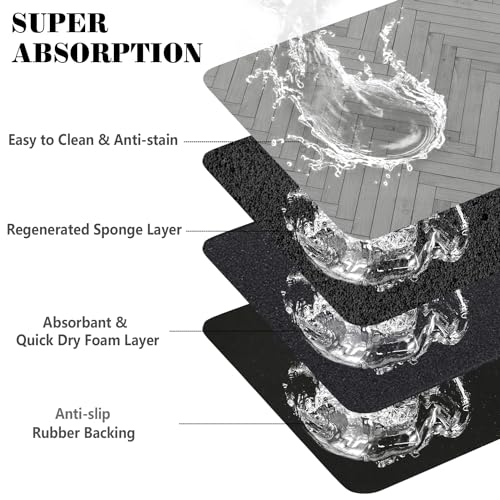 Ayiashiab Dog Food Mats for Floors Absorbent, Pet Cat Food Mat - Quick Dry Dog Bowl Mats for Food and Water, Eco-Friendly Boho Pet Supplies - Image 3