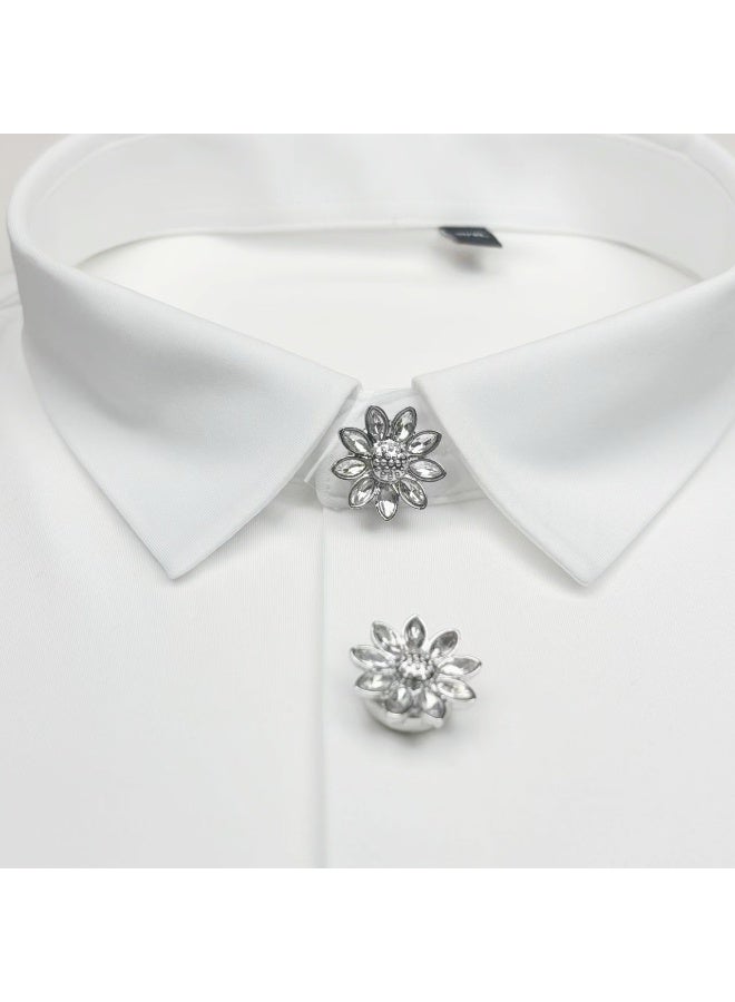 2pcs Fashion Luxury Rhinestone Flower Cufflinks, Decorative Shirt Button Covers for Men and Women, Men's Candora/Dishdasha Button Covers, easy to wear off, no need for needle and thread stitching, can be used for daily wear, holiday parties and dinners, gift for your friends! - Image 5