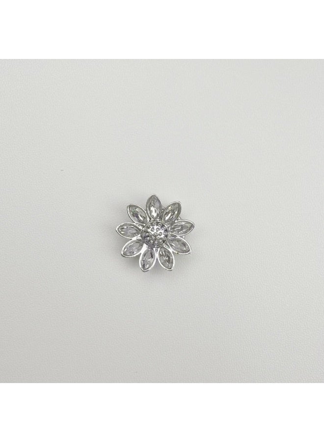 2pcs Fashion Luxury Rhinestone Flower Cufflinks, Decorative Shirt Button Covers for Men and Women, Men's Candora/Dishdasha Button Covers, easy to wear off, no need for needle and thread stitching, can be used for daily wear, holiday parties and dinners, gift for your friends! - Image 2
