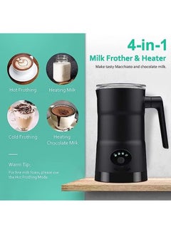 MYONE Milk Frother, 4-in-1 Electric Milk Steamer, Automatic Hot and Cold Foam Maker, Handheld Milk Warmer for Latte,Cappuccino, Macchiato, 260ml, Stainless Steel  - Image 2